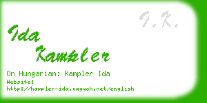 ida kampler business card